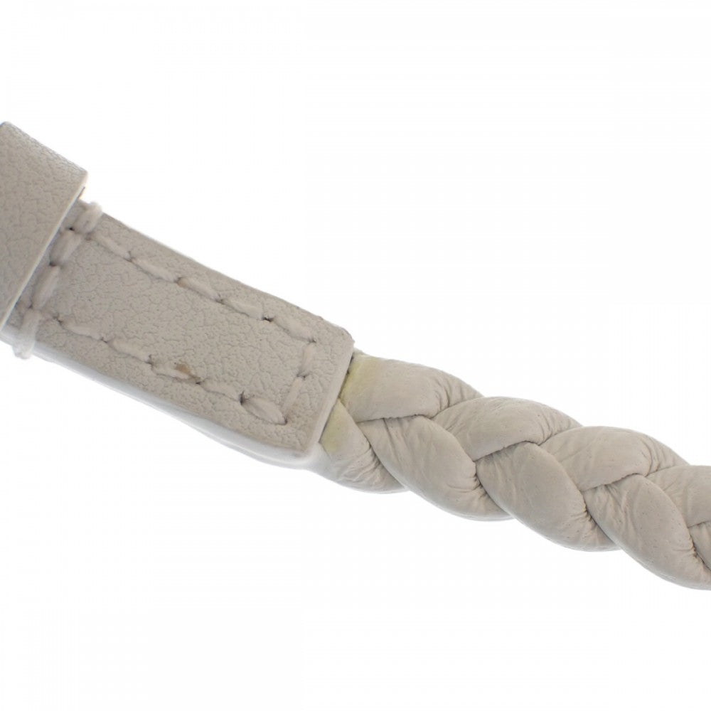 グッチ GUCCI 編み込み 684631_IAAA1_8078 ブレスレット レザー ホワイト ゴールド サイズS レディース【中古】【Aランク】