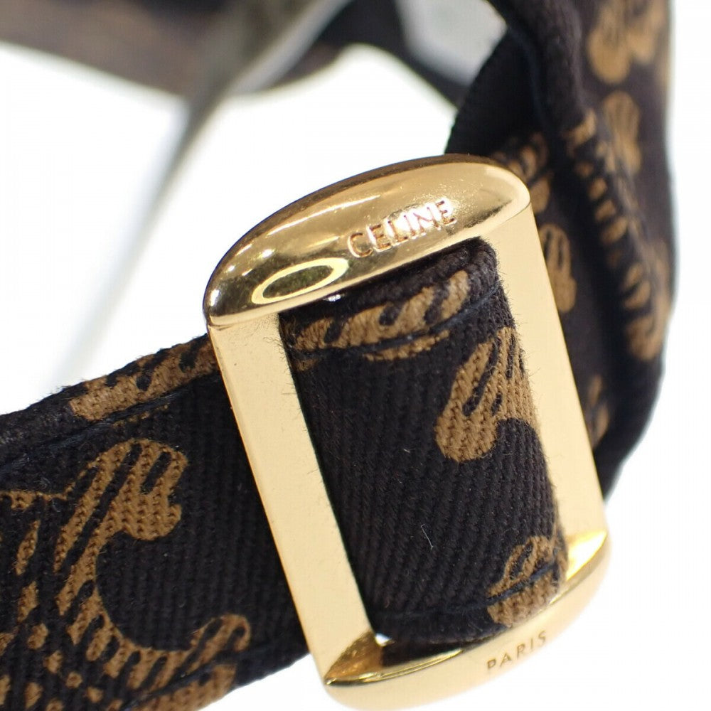 セリーヌ CELINE トリオンフモノグラム ベースボール S 2AUA1731O キャップ コットン ブラウン レディース【中古】【Aランク】