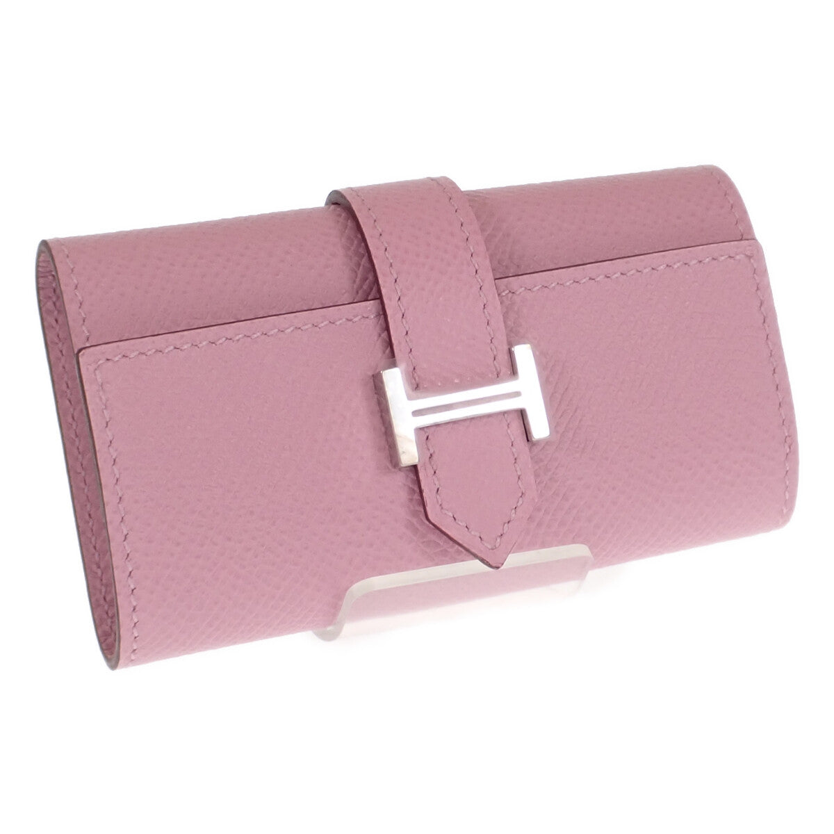 エルメス HERMES ベアン 4連 キーケース ヴォーエプソン モーヴシルベストル シルバー金具 レディース【中古】【SAランク】