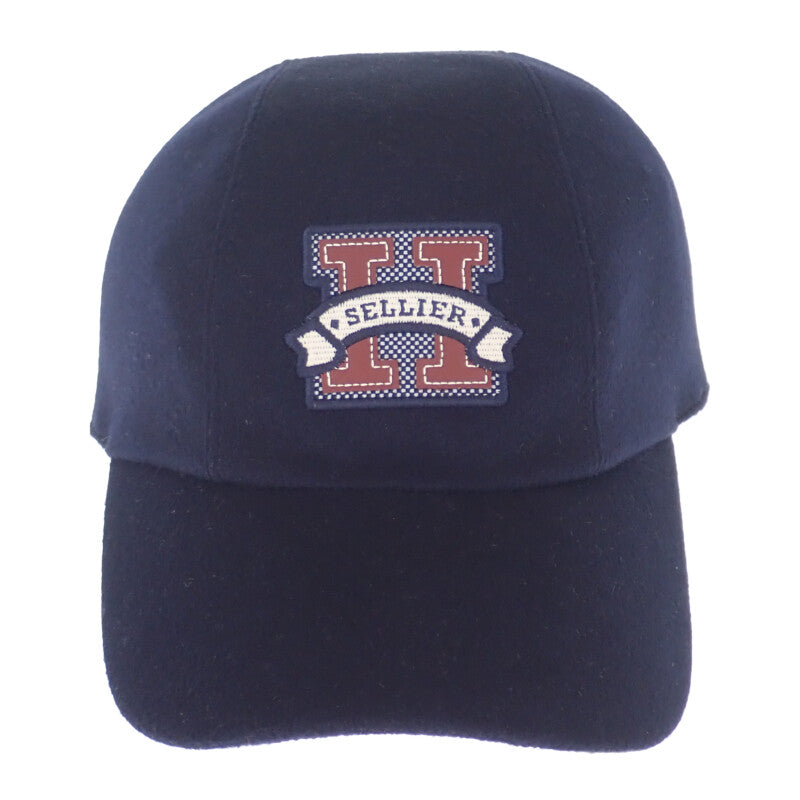 エルメス HERMES デイヴィス・H・セリエ キャスケット 23AW 58 H232032N_I258 キャップ カシミヤ シルク レーヨン ネイビー メンズ レディース【中古】【Sランク】