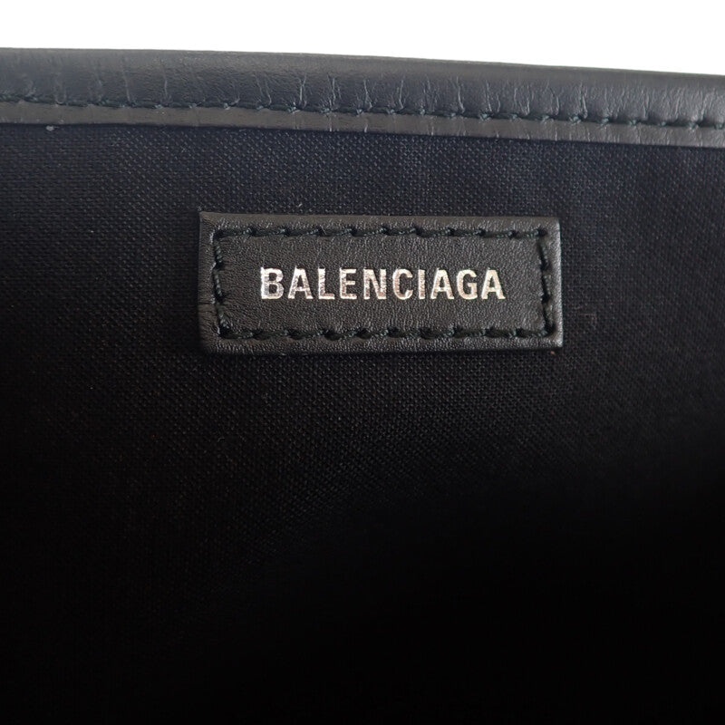 【Aランク】バレンシアガ BALENCIAGA ネイビースモールカバス 3399332HH3N9260 トートバッグ キャンバス レザー ベージュ オープン レディース 【ISEYA】