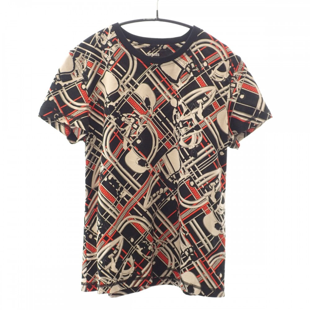 エルメス HERMES 無秩序 エ シェーヌ 38 H3H4619DX0234 半袖Ｔシャツ コットン ブラック メンズ レディース【中古】【Aランク】