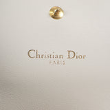 【Aランク】クリスチャンディオール Christian Dior カロ ハイビスカスウォレット S5175UNID_M030 三つ折り財布 カーフ ホワイト スナップボタン ゴールド金具 レディース 【ISEYA】