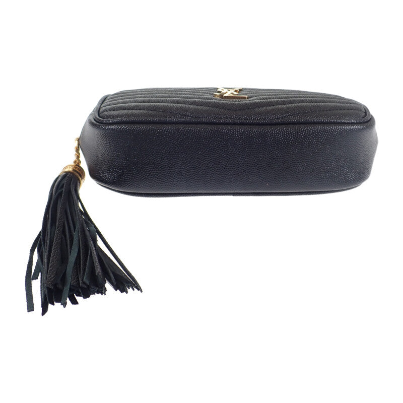 サンローラン SAINT LAURENT ルー ミニショルダー 612579_1GF01 ショルダーバッグ カーフ ブラック レディース【中古】【ABランク】