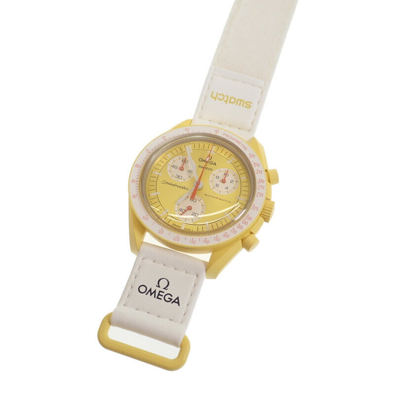 【中古】オメガ OMEGA SWATCH スウォッチ ミッション トゥ ザ サン SO33J100 腕時計 セラミック ナイロン クオーツ イエロー文字盤 メンズ【Sランク】