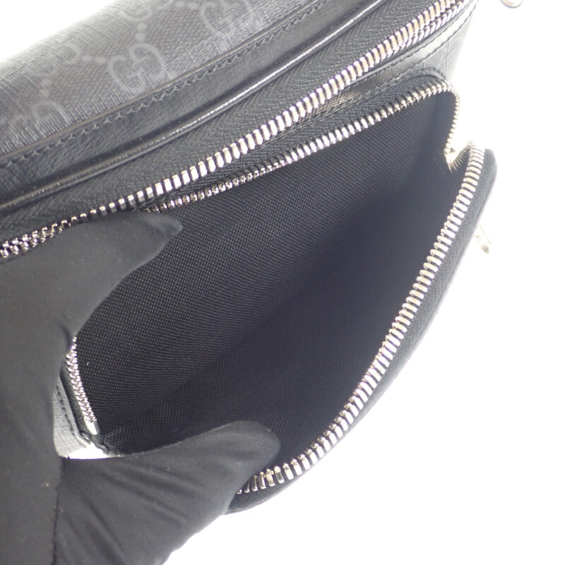 グッチ GUCCI GGラージ 733240_92THG_8563 ボディバッグ レザー GGスプリームキャンバス ブラック メンズ【中古】【Aランク】