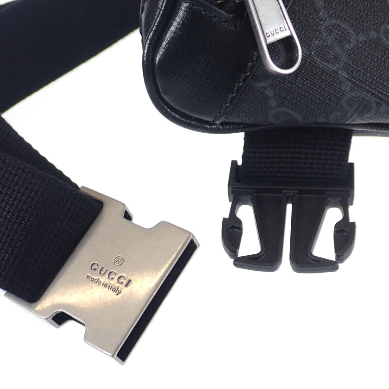 グッチ GUCCI GGラージ 733240_92THG_8563 ボディバッグ レザー GGスプリームキャンバス ブラック メンズ【中古】【Aランク】