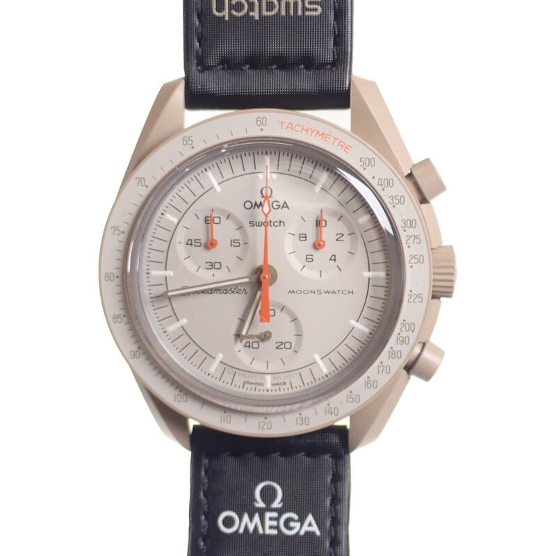 オメガ OMEGA スウォッチ SWATCH ミッション トゥ ジュピター SO33C100 腕時計 セラミック ナイロン クオーツ グレー文字盤 メンズ【中古】【Sランク】