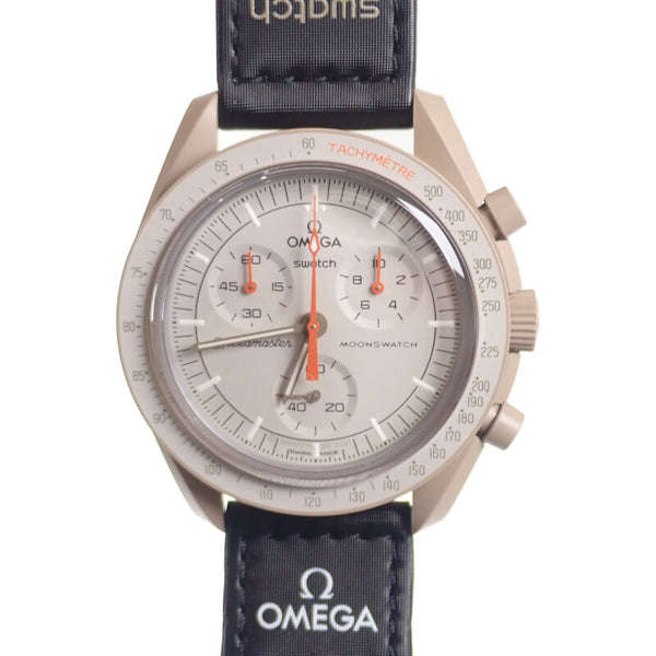 オメガ OMEGA スウォッチ SWATCH ミッション トゥ ジュピター SO33C100 腕時計 セラミック ナイロン クオーツ グレー文字盤 メンズ【中古】【Sランク】