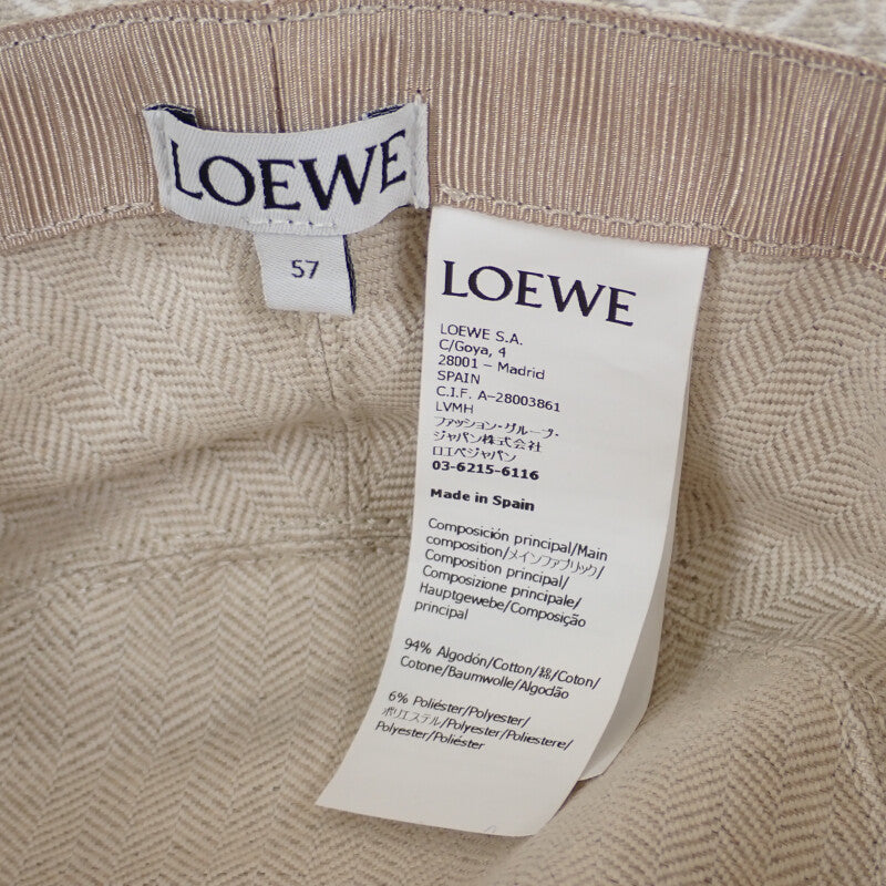【LOEWE】ロゴ バケットハット 帽子 カーフスキン エクリュ/ソフトホワイト