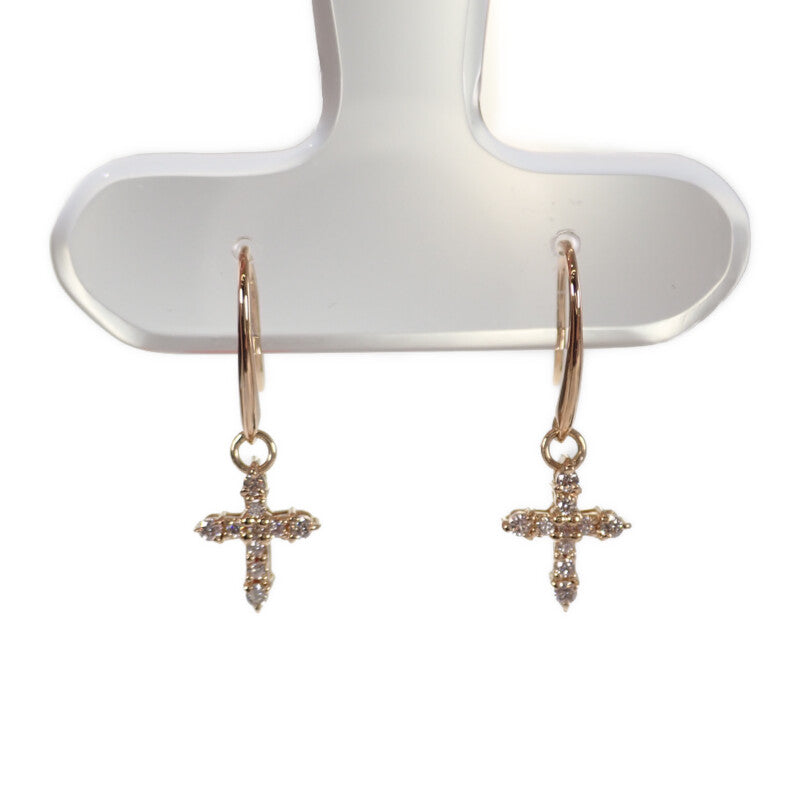 スタージュエリー STAR JEWELRY クロス フック ピアス K18イエローゴールド ダイヤモンド レディース【中古】【Aランク】