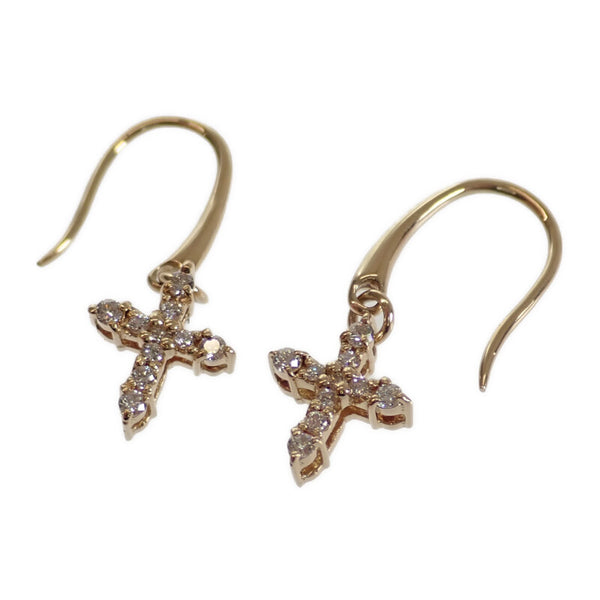 【中古】スタージュエリー STAR JEWELRY クロス フック ピアス K18イエローゴールド ダイヤモンド レディース【Aランク】