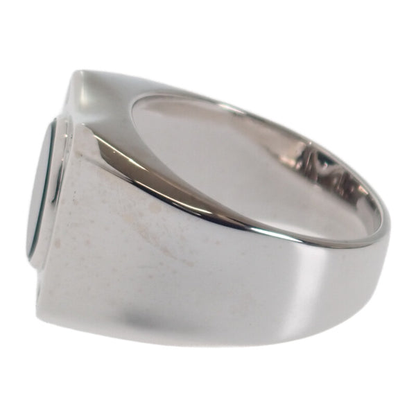 K14WG ホワイトゴールド デザインジュエリー リング 指輪 オニキス ダイヤモンド 約19号 メンズ アクセサリー【ISEYA】