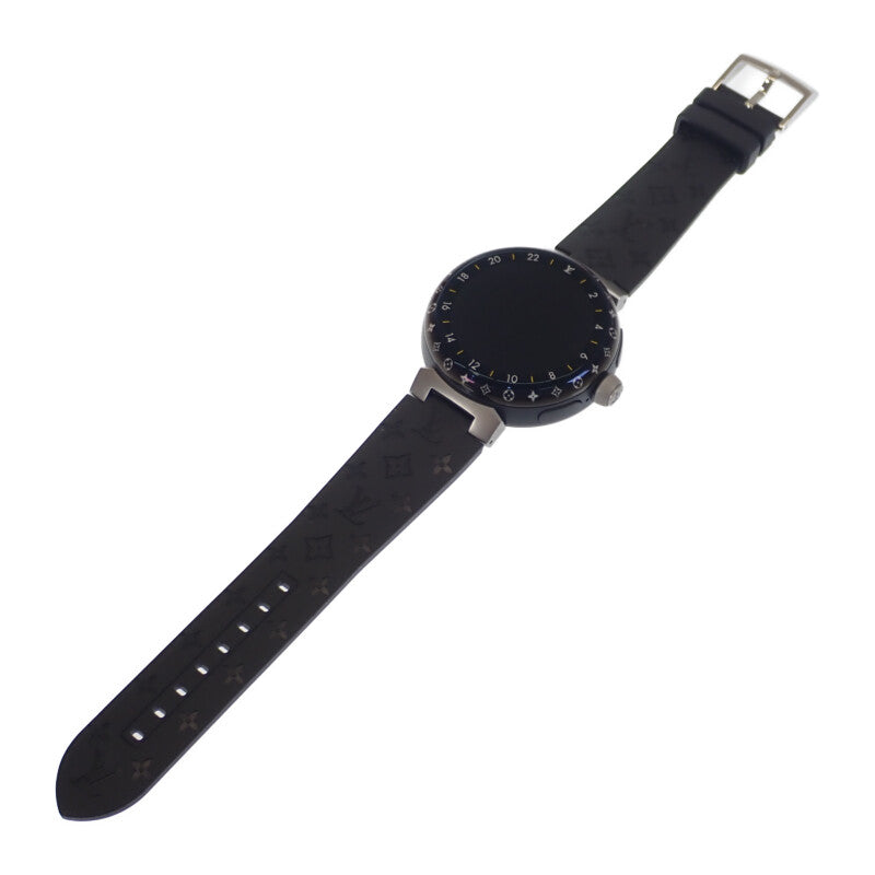 タンブールホライゾン ライトアップ ブラック メンズ 腕時計 デジタル QAD01Z SS チタン ラバー【ISEYA】
