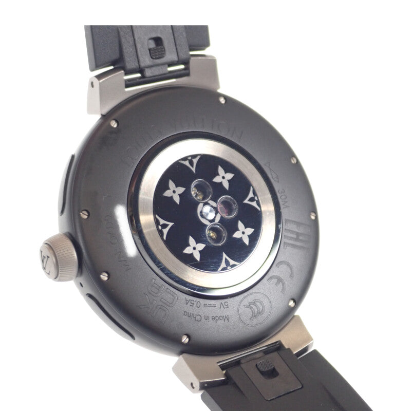 タンブールホライゾン ライトアップ ブラック メンズ 腕時計 デジタル QAD01Z SS チタン ラバー【ISEYA】
