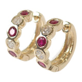 K18YG デザインジュエリー ピアス K18イエローゴールド ゴールド ピンク ダイヤモンド ルビー ダイヤモンド レディース【中古】【Aランク】