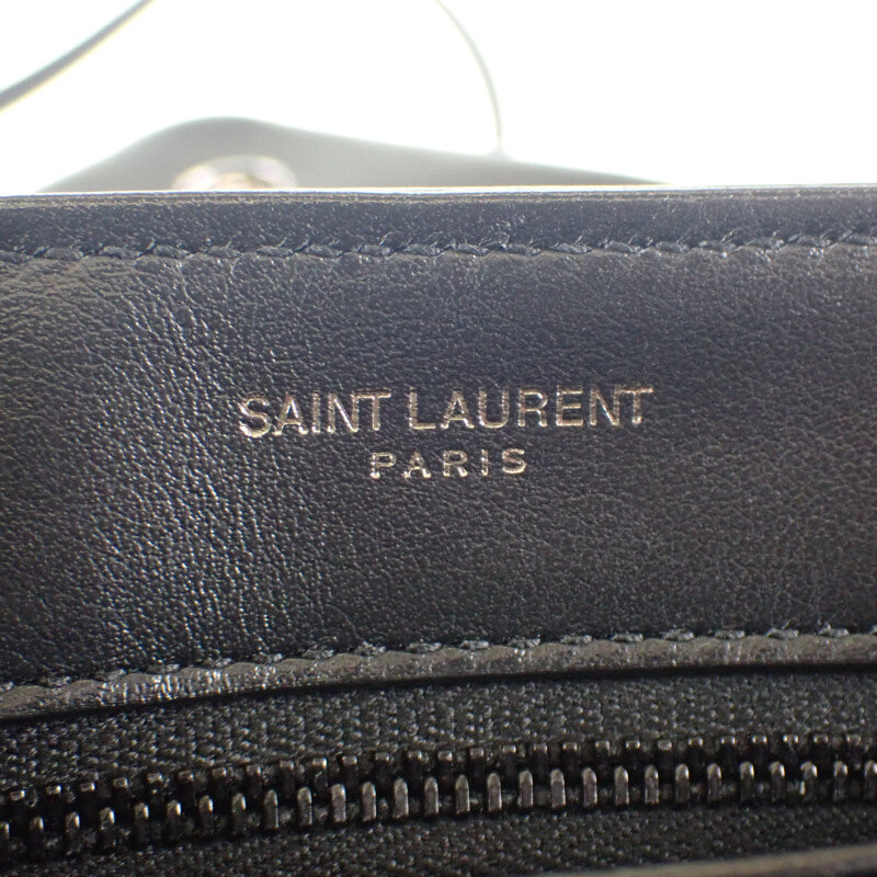 【Aランク】サンローラン SAINT LAURENT ルル トイバッグ 630951_DV708_1000 ショルダーバッグ カーフ ブラック マグネットボタン シルバー金具 レディース 【ISEYA】