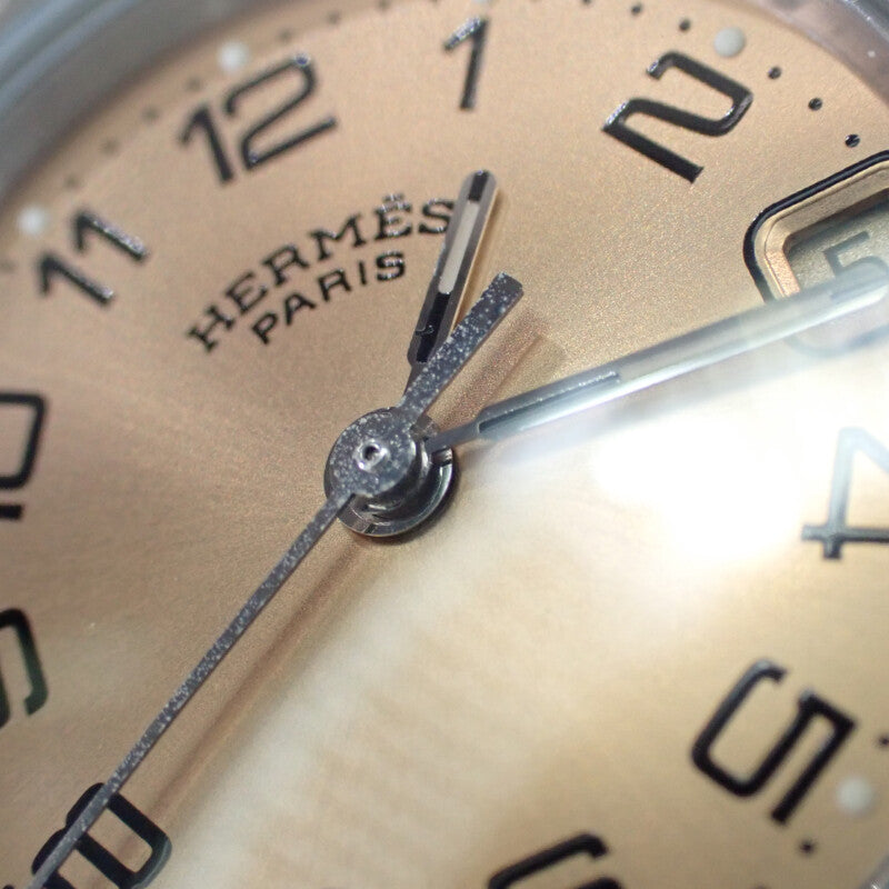 エルメス HERMES クリッパー CL4.210 腕時計 ステンレススチール クオーツ ピンク文字盤 レディース【中古】【ABランク】