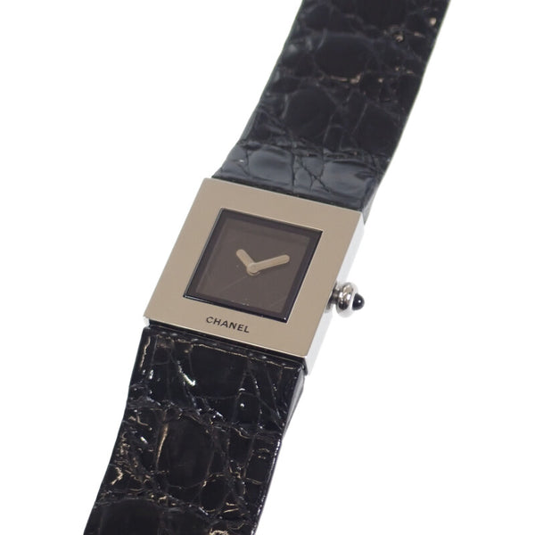 マトラッセ レディース 腕時計 H0116 SS ステンレス レザーベルト ブラック文字盤 クォーツ Dバックル【ISEYA】