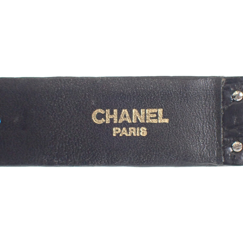 シャネル CHANEL マトラッセ Mサイズ H0116 腕時計 GP レザー クオーツ ブラック文字盤 レディース【中古】【ABランク】
