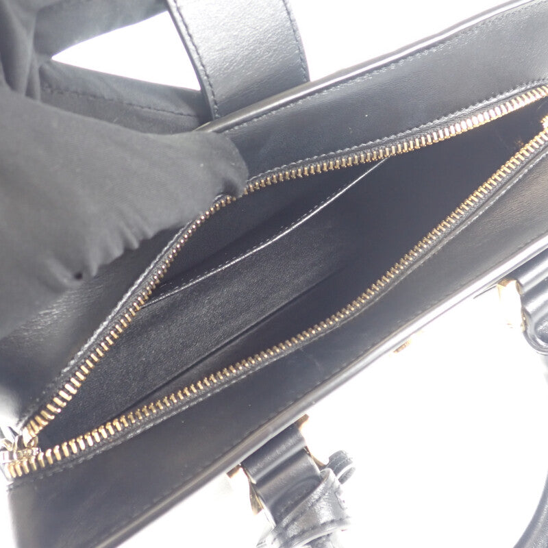 【Aランク】サンローラン SAINT LAURENT ベイビーカバス 568853_DV700_1000 2WAYバッグ ショルダーバッグ カーフ ブラック マグネットボタン ゴールド金具 レディース 【ISEYA】