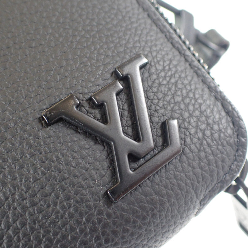 【Aランク】ルイヴィトン LOUIS VUITTON アルファ・ウェアラブル ウォレット M59161 ショルダーバッグ グレインカーフレザー ブラック ファスナー メンズ 【ISEYA】