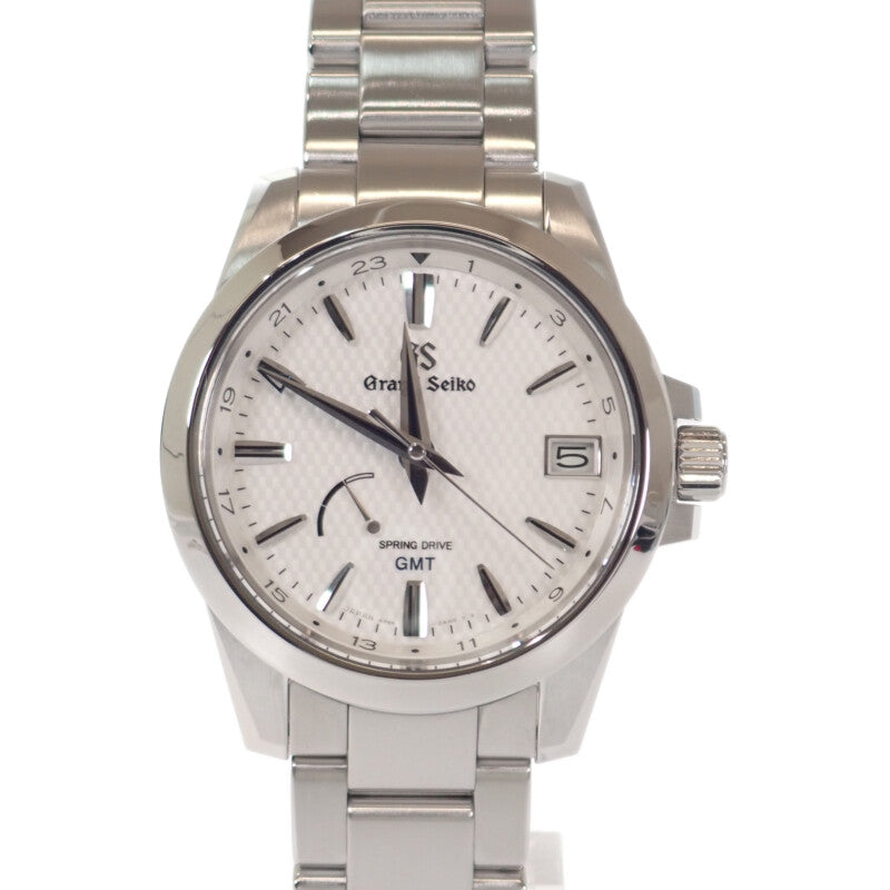 Grand Seiko グランドセイコー スプリングドライブGMT SBGE209 腕時計 ステンレススチール スプリングドライブ ホワイト文字盤 メンズ【中古】【Aランク】