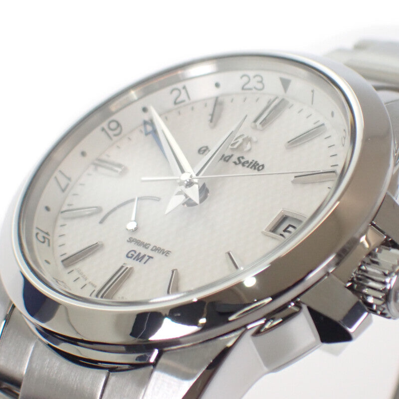 Grand Seiko グランドセイコー スプリングドライブGMT SBGE209 腕時計 ステンレススチール スプリングドライブ ホワイト文字盤 メンズ【中古】【Aランク】