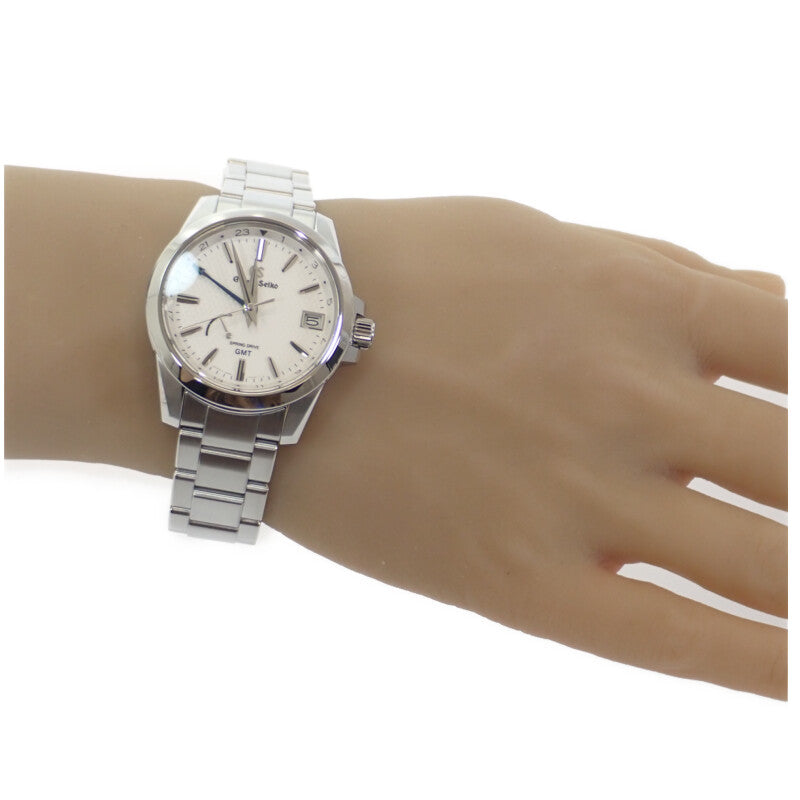 Grand Seiko グランドセイコー スプリングドライブGMT SBGE209 腕時計 ステンレススチール スプリングドライブ ホワイト文字盤 メンズ【中古】【Aランク】