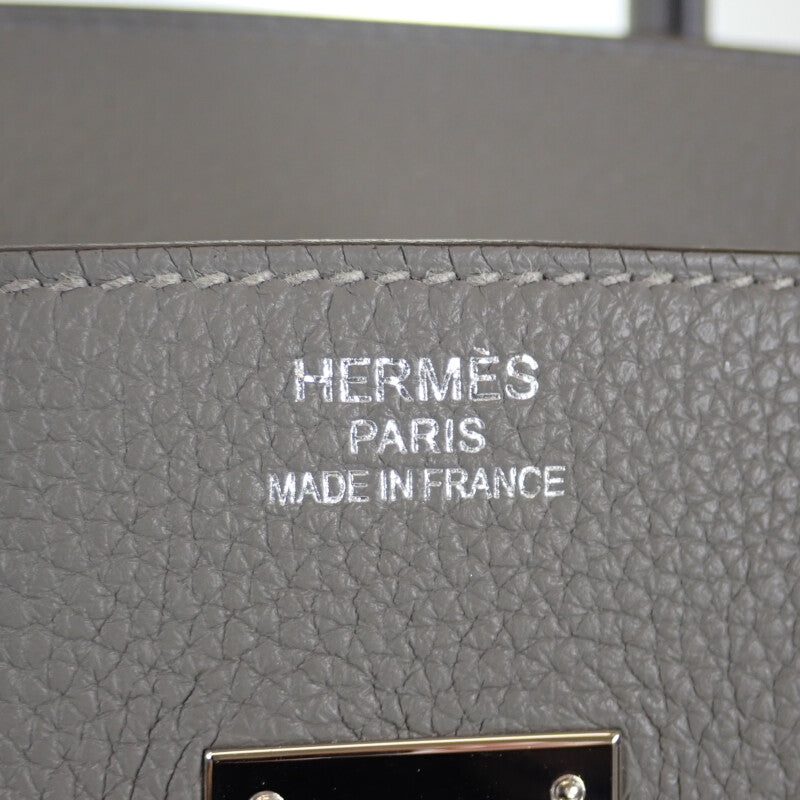 【Aランク】エルメス HERMES バーキン 35 ハンドバッグ トゴ グリメイヤー U刻印 ターンロック シルバー金具 レディース【ISEYA】