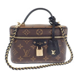 【Sランク】ルイヴィトン LOUIS VUITTON ヴァニティ チェーン ポーチ M47125 ハンドバッグ モノグラム リバース ブラウン ファスナー レディース【ISEYA】