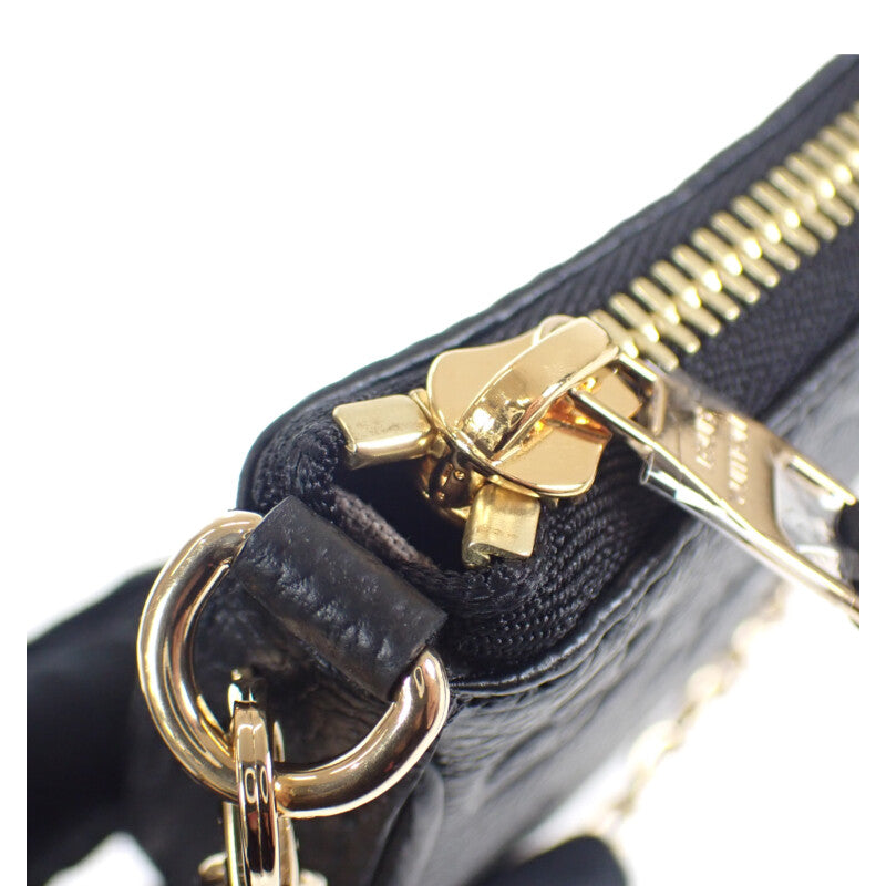 ルイヴィトン LOUIS VUITTON イージー・ポーチ チェーン M80349 ショルダーバッグ モノグラム・アンプラントレザー ノワール ブラック ゴールド金具 レディース【中古】【Sランク】