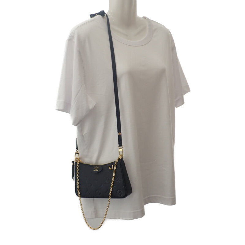 ルイヴィトン LOUIS VUITTON イージー・ポーチ チェーン M80349 ショルダーバッグ モノグラム・アンプラントレザー ノワール ブラック ゴールド金具 レディース【中古】【Sランク】