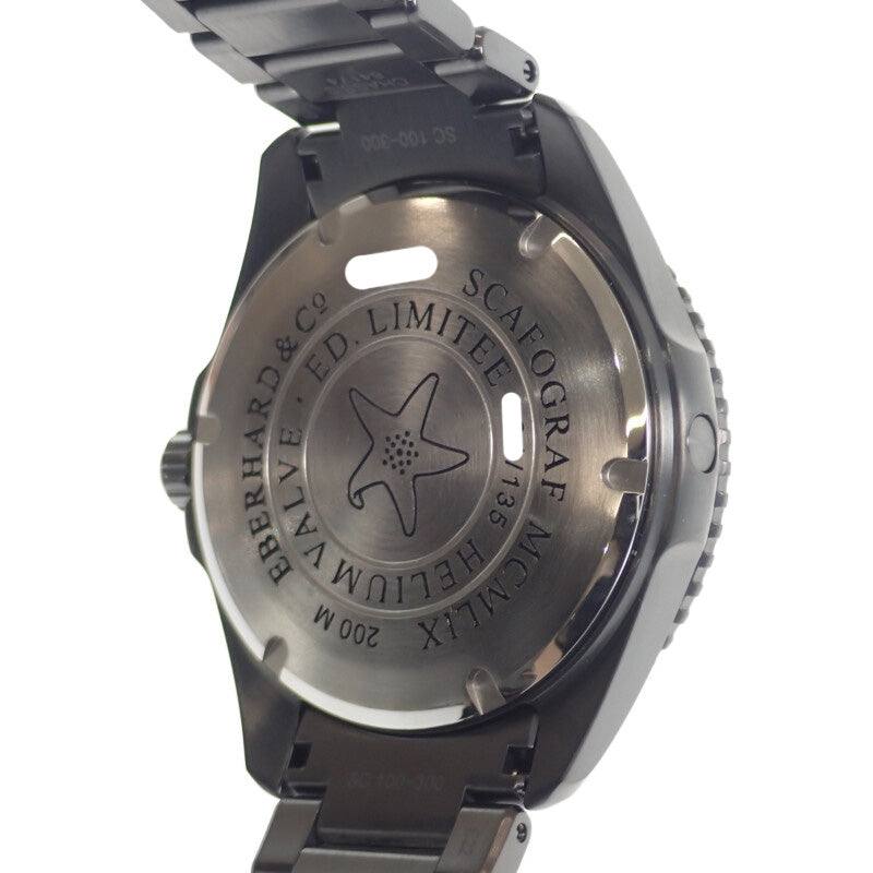 EBERHARD エベラール スカフォグラフ 200 DLC リミテッド・エディション メンズ 腕時計 41044.01CAD ステンレス ブラック文字盤【ISEYA】