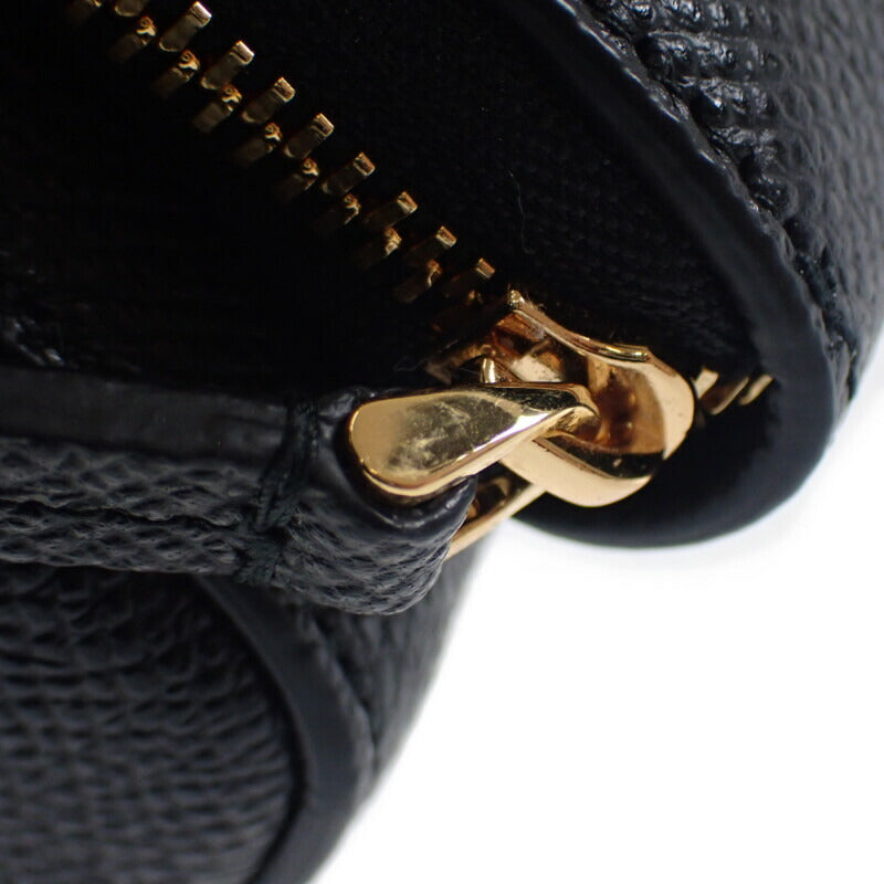 ディオール Dior カロ ダブルポーチ S7431UBAE ショルダーバッグ レザー ブラック レディース【中古】【Sランク】