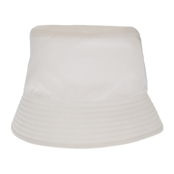 Re-Nylon バケットハット 帽子 1HC137_2DMI_F0009 ナイロン ホワイト トライアングルロゴ Mサイズ ユニセックス【ISEYA】