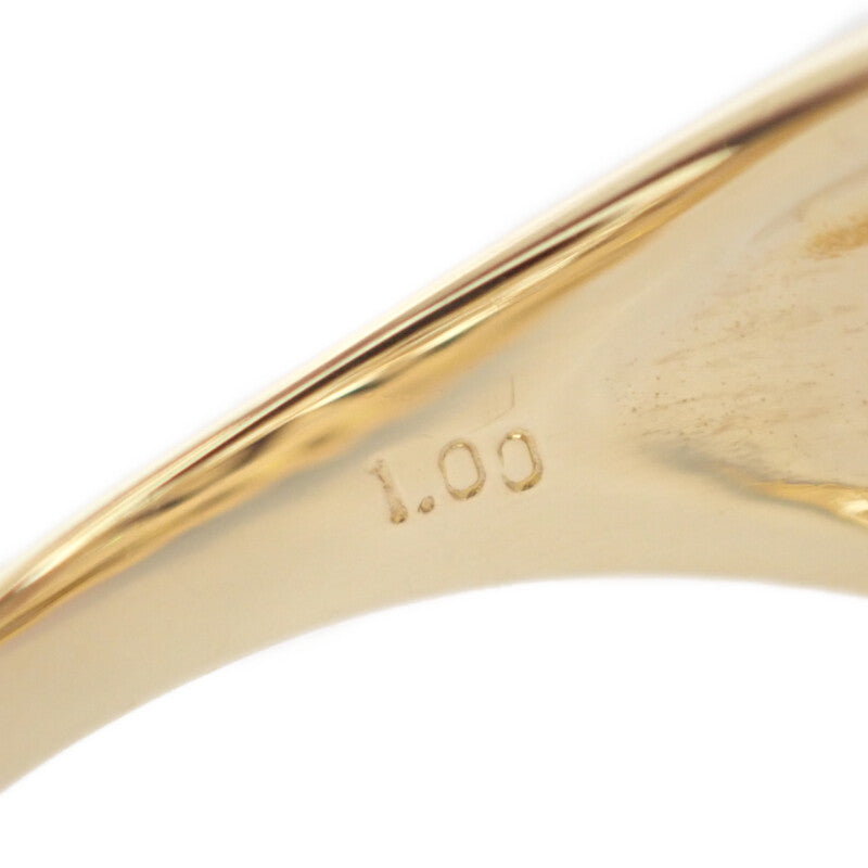 デザインジュエリー フラワー 14号 リング K18イエローゴールド ダイヤモンド レディース【中古】【Aランク】