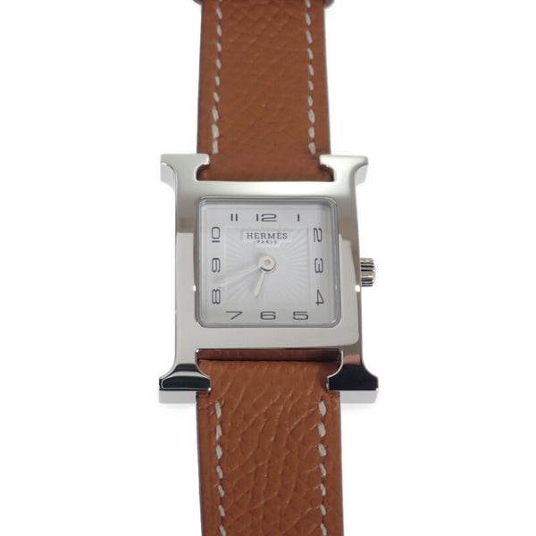 Hウォッチ ミニ レディース 腕時計 HH1.210.131 ステンレス レザーベルト ブラウンカラー ホワイト文字盤【ISEYA】