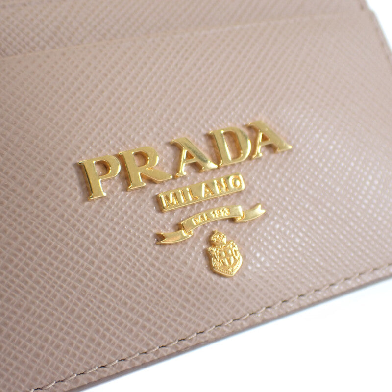 ロゴ カードホルダー カードケース 1MC025 サフィアーノ ピンク ゴールド金具 レディース【ISEYA】