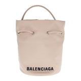 【Aランク】バレンシアガ BALENCIAGA バケットバッグ WHEEL XS 656682_H854N_9660 2WAYバッグ ハンドバッグ ナイロン ベージュ ドローストリング レディース 【ISEYA】