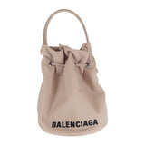 【Aランク】バレンシアガ BALENCIAGA バケットバッグ WHEEL XS 656682_H854N_9660 2WAYバッグ ハンドバッグ ナイロン ベージュ ドローストリング レディース 【ISEYA】