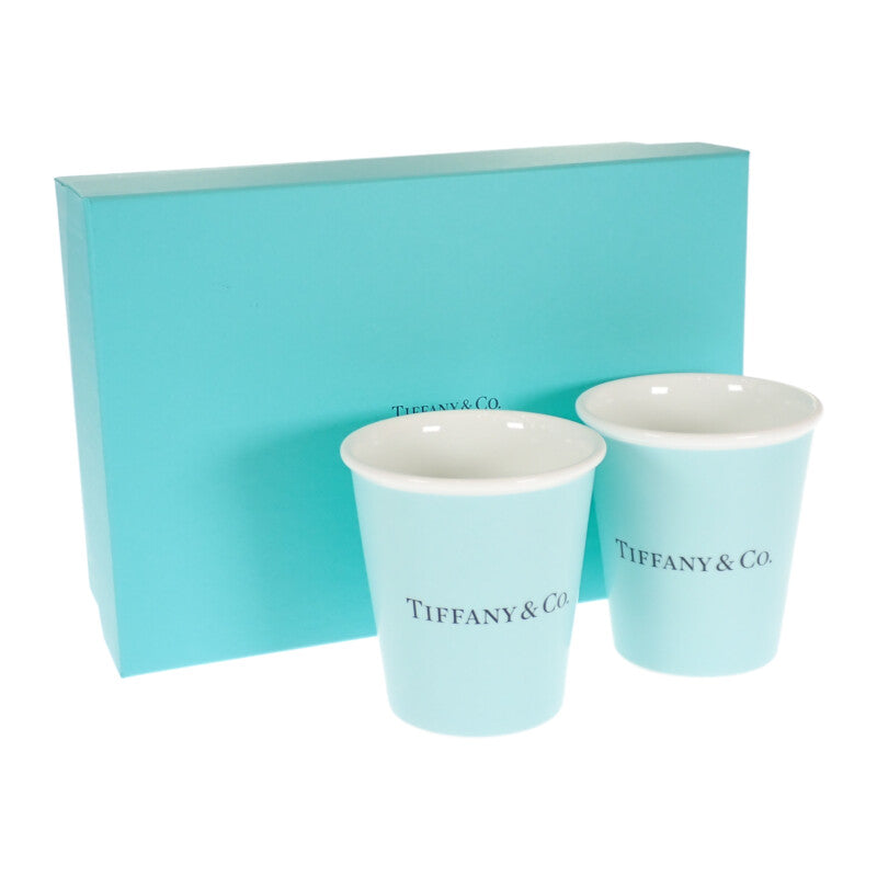 【中古】ティファニー TIFFANY&Co. コーヒーカップ 2個セット 72334582 食器 ボーンチャイナ ブルー レディース【Sランク】