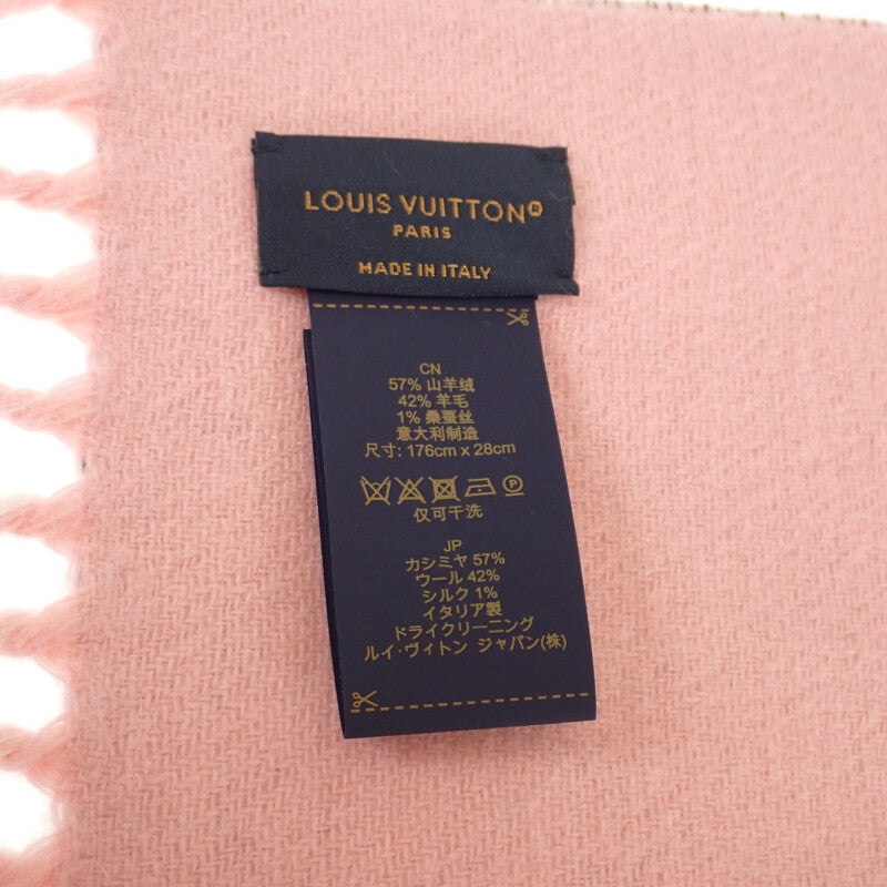 【Aランク】ルイヴィトン LOUIS VUITTON フライトモード マヒナ M79402 マフラー カシミヤ ウール シルク グレイローズ レディース 【ISEYA】