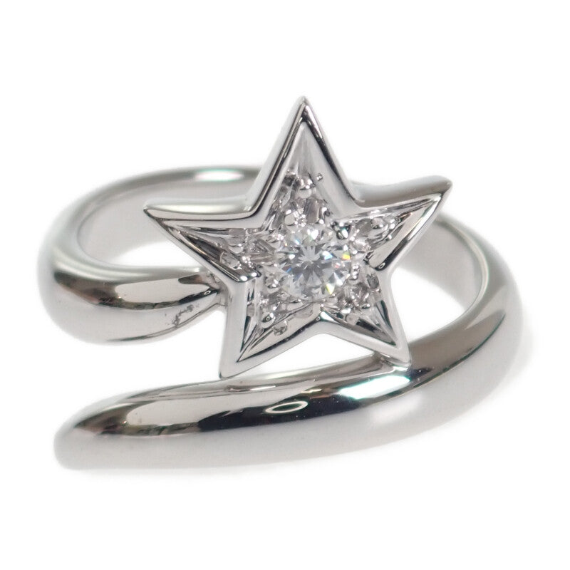 K18WG ホワイトゴールド コメットリング 指輪 スター 星モチーフ ダイヤモンド #51 約11号 レディース【ISEYA】