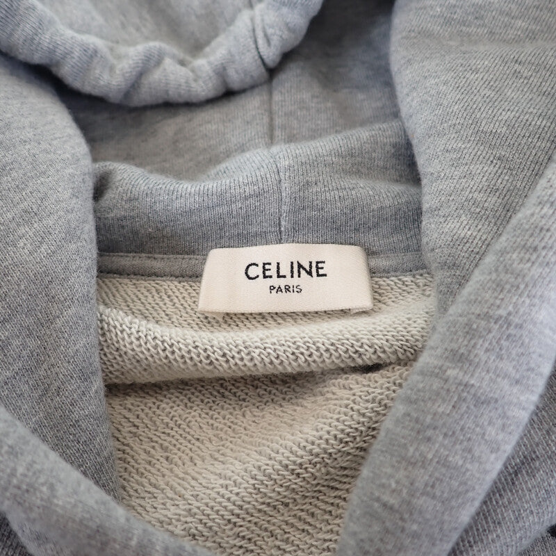 セリーヌ CELINE ルーズフーディー S 2Y321670Q.09GB パーカー コットン グレー メンズ【中古】【ABランク】