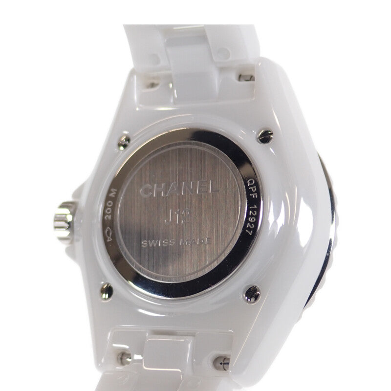 【Aランク】【並行輸入品】シャネル CHANEL J12 H5698 腕時計 ステンレススチール セラミック ホワイト クオーツ レディース【ISEYA】