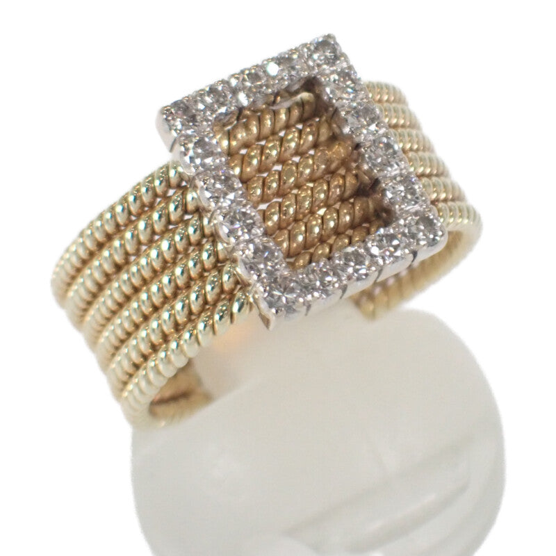 K14YG D デザインジュエリー リング 16号 ダイヤモンド レディース メンズ【中古】【Aランク】