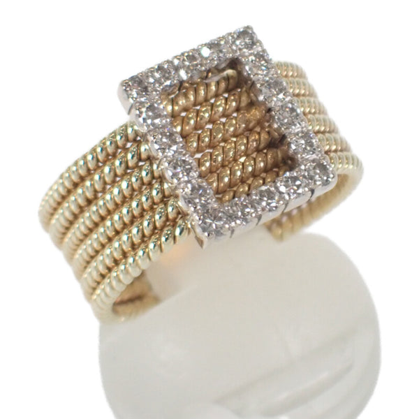 K14YG D デザインジュエリー リング 16号 ダイヤモンド レディース メンズ【中古】【Aランク】