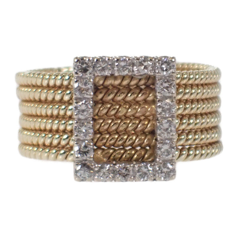 K14YG D デザインジュエリー リング 16号 ダイヤモンド レディース メンズ【中古】【Aランク】