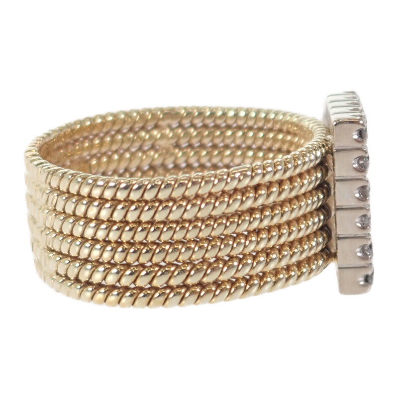 K14YG D デザインジュエリー リング 16号 ダイヤモンド レディース メンズ【中古】【Aランク】